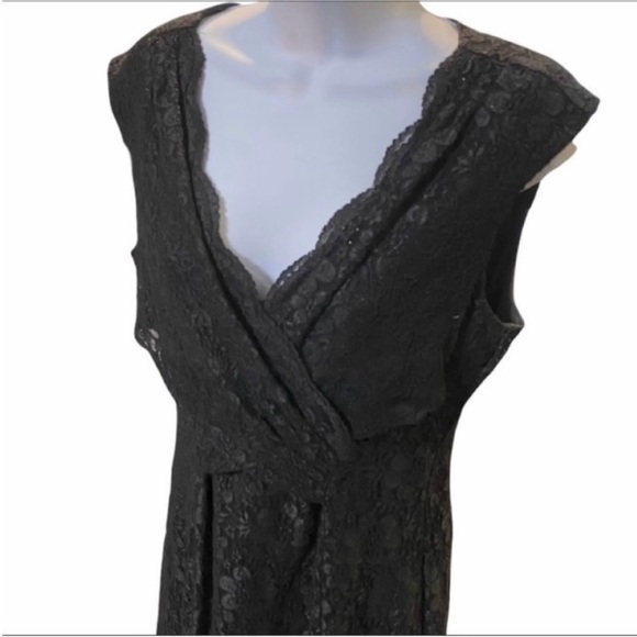 TAHARI lace sequins long formal dress 10 black - Picture 2 of 8